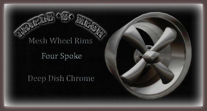 Mesh Wheel Rim - 4 Spoke Deep-dish Chrome