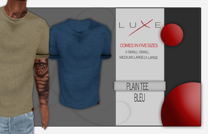 -LUXE- Plain Tee - Bleu