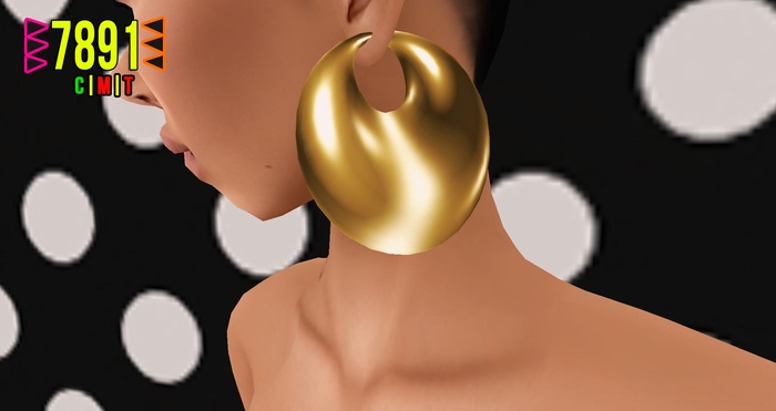 [7891.]- Track Earrings - Gold (W\Resize)