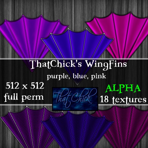 ThatChick's WingFins - Purple, Blue, Pink 