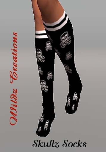 ~WC~ Skulls  Knee Socks