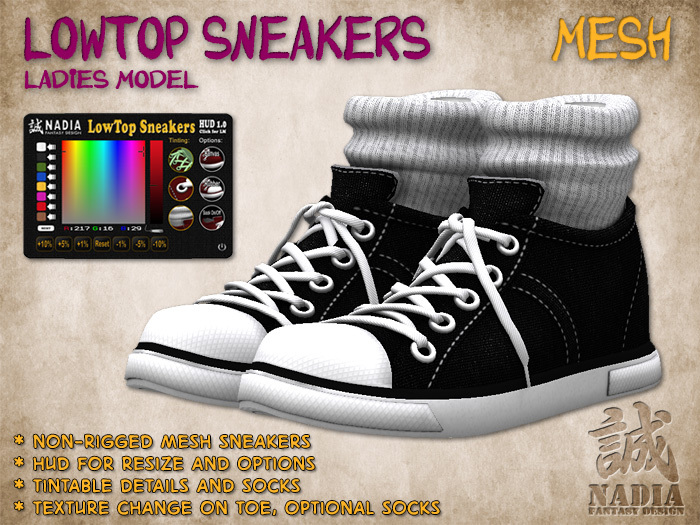 ~Nadia~ LowTop Sneakers  Ladies Black