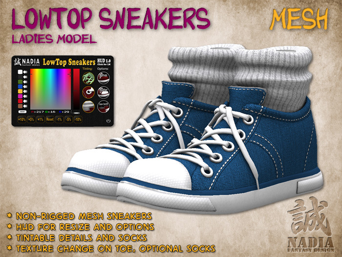 ~Nadia~ LowTop Sneakers  Ladies Black