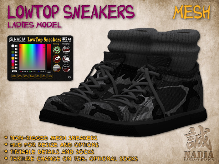 ~Nadia~ LowTop Sneakers  Ladies Black
