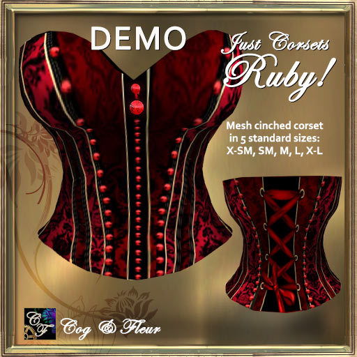 JUST CORSET -- DEMO RUBY! Mesh Corset