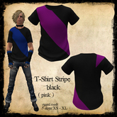 ::Chaly's:: T-Shirt black Stripe pink 
