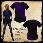 ::Chaly's:: T-Shirt black Stripe purple