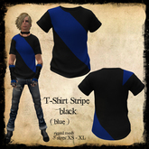 ::Chaly's:: T-Shirt black Stripe blue