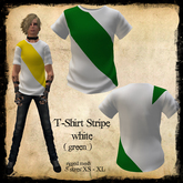 ::Chaly's:: T-Shirt white Stripe green
