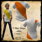 ::Chaly's:: T-Shirt white Stripe orange