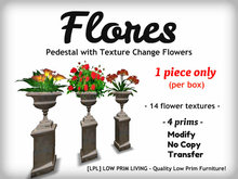 Flores Pedestal with Texture Change Flowers (plants, decor, urn, plinth)
