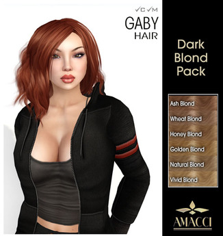 Second Life Marketplace - Amacci Hair ~ Gaby - Dark Blond Pack