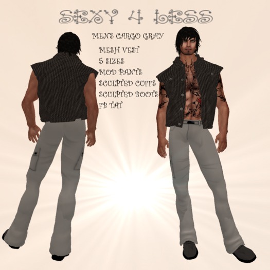 S4L MENS CARGO OUTFIT GREY