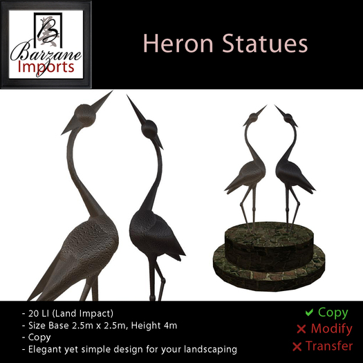 BARZANE Imports - Heron Statues Boxed