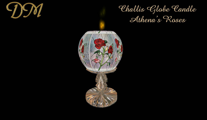 DM DESIGNS CANDLE GLOBE-ATHENA'S ROSES