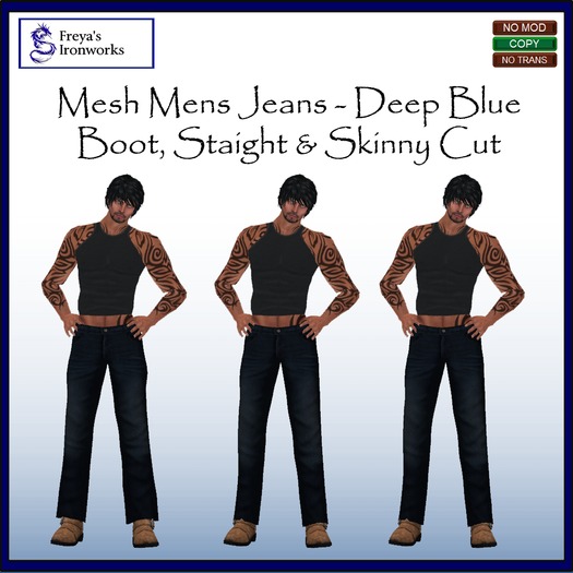 Mesh Men's Jeans - Deep Blue