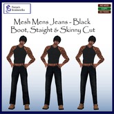 Mesh Men's Jeans - Black