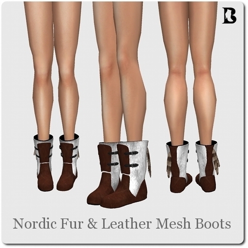 Nordic Fur & Leather Mesh Boots