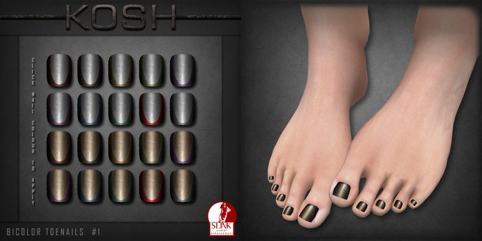 KOSH - Slink Applier BICOLOR TOENAILS #1