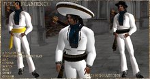 1100 Zed Sensations*.Julio Flamenco men white outfit turq