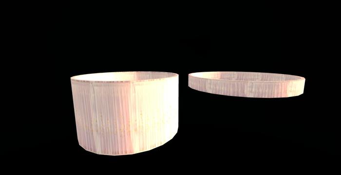 Boxed Curtain White Pleated Round