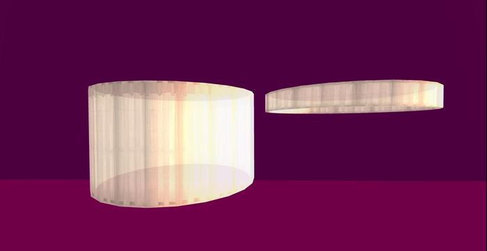 Boxed Curtain  White  Sheer Round