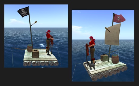 Second Life Marketplace - Wingsong 7Seas Pirate - Sailing Raft ADD Box