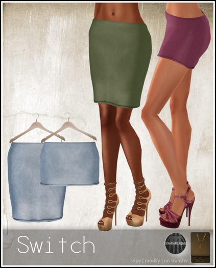 SYSY's Mesh Switch skirts MINI&PENCIL 2 in 1 -babyblue