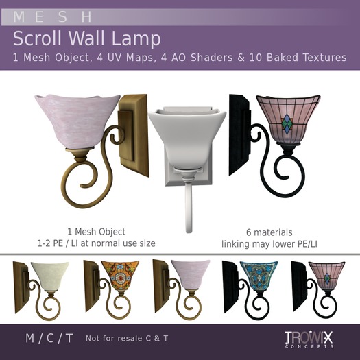 Trowix - Scroll Wall Lamp Mesh Pack