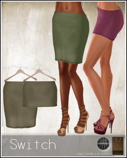 SYSY's Mesh Switch skirts MINI&PENCIL 2 in 1 -olive