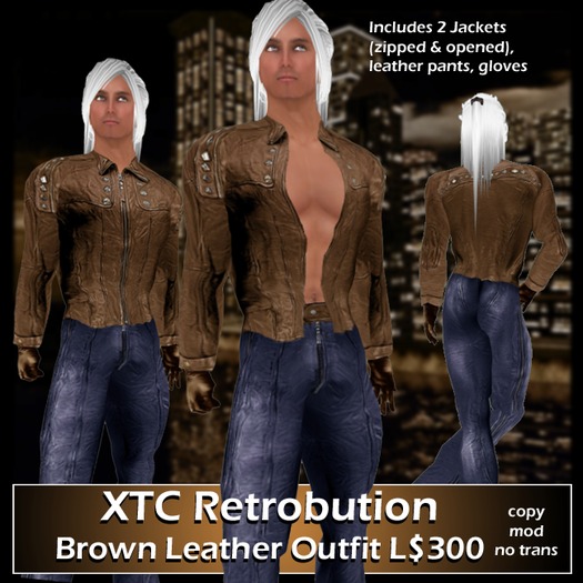 XTC Retrobution Leather Outfit (Brown)