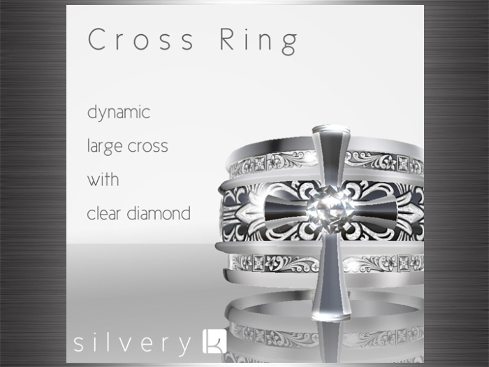 *:..Silvery K..:* Cross Ring-2items