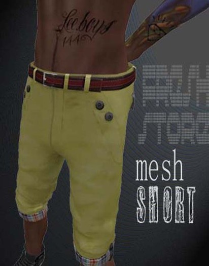 ::FRESH STORE:: mesh short yellow
