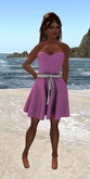 Mesh Bow Summer Dress - Pink Polkadot