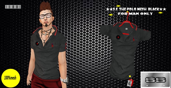 S.S  THE POLO MESH  BLACK