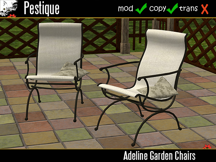 Second Life Marketplace Adeline Garden Chairs