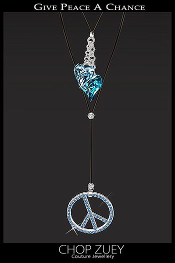 Second Life Marketplace - Give Peace a Chance Necklace Slv/Blu by Chop ...