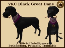 VKC® Black Great Dane - Artificially Intelligent (AI) Trainable Dog- No Food Required -Virtual Kennel Club- Pathfinding