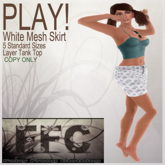PLAY! White Mesh Skirt