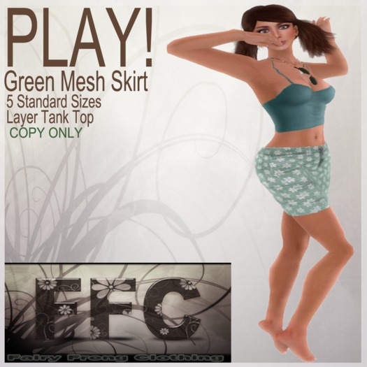 PLAY! Green Mesh Skirt