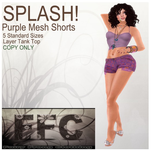 SPLASH! Purple Mesh Shorts