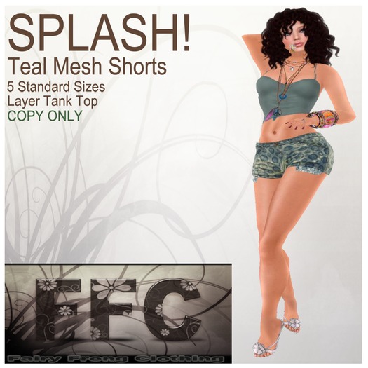 SPLASH! Teal Mesh Shorts