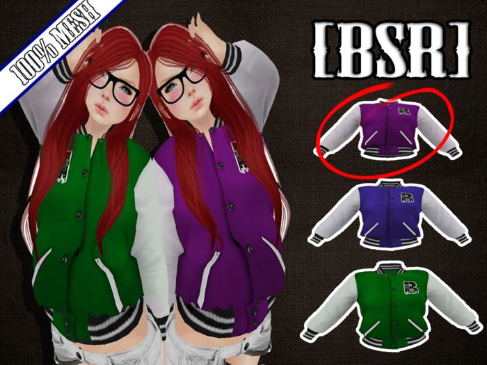 Ladies- Letterman Jacket Purp[BSR]