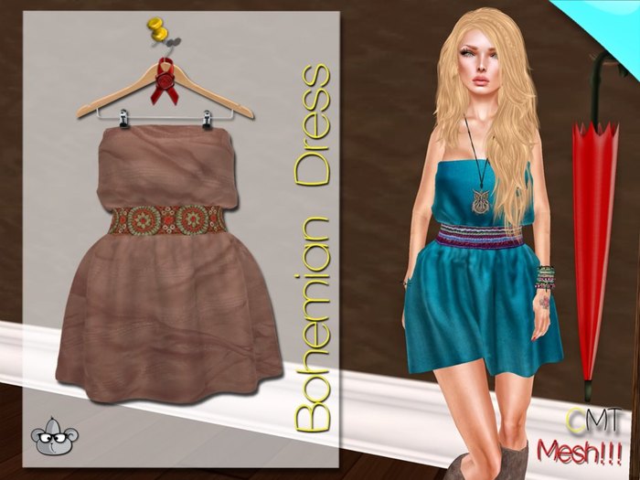 .::[NerdMonkey*Clothes]::. [Bohemian Dress pale]::. 