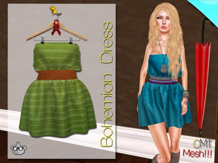 .::[NerdMonkey*Clothes]::. [Bohemian Dress green]::. 
