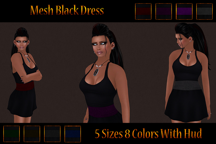 *Tandrae* Mesh Black Dress w.hud