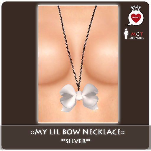 ::LEO-NT:: My lill Bow  -Necklace [silver]