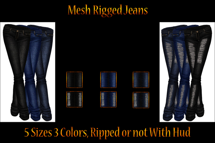 *Tandrae* Rigged Mesh Jeans 3 colors