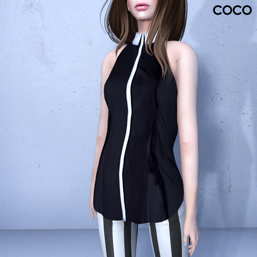 *COCO*_SleevelessBlouse_Black