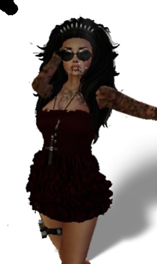 Mesh Fru Fru Dress BLOOD RED